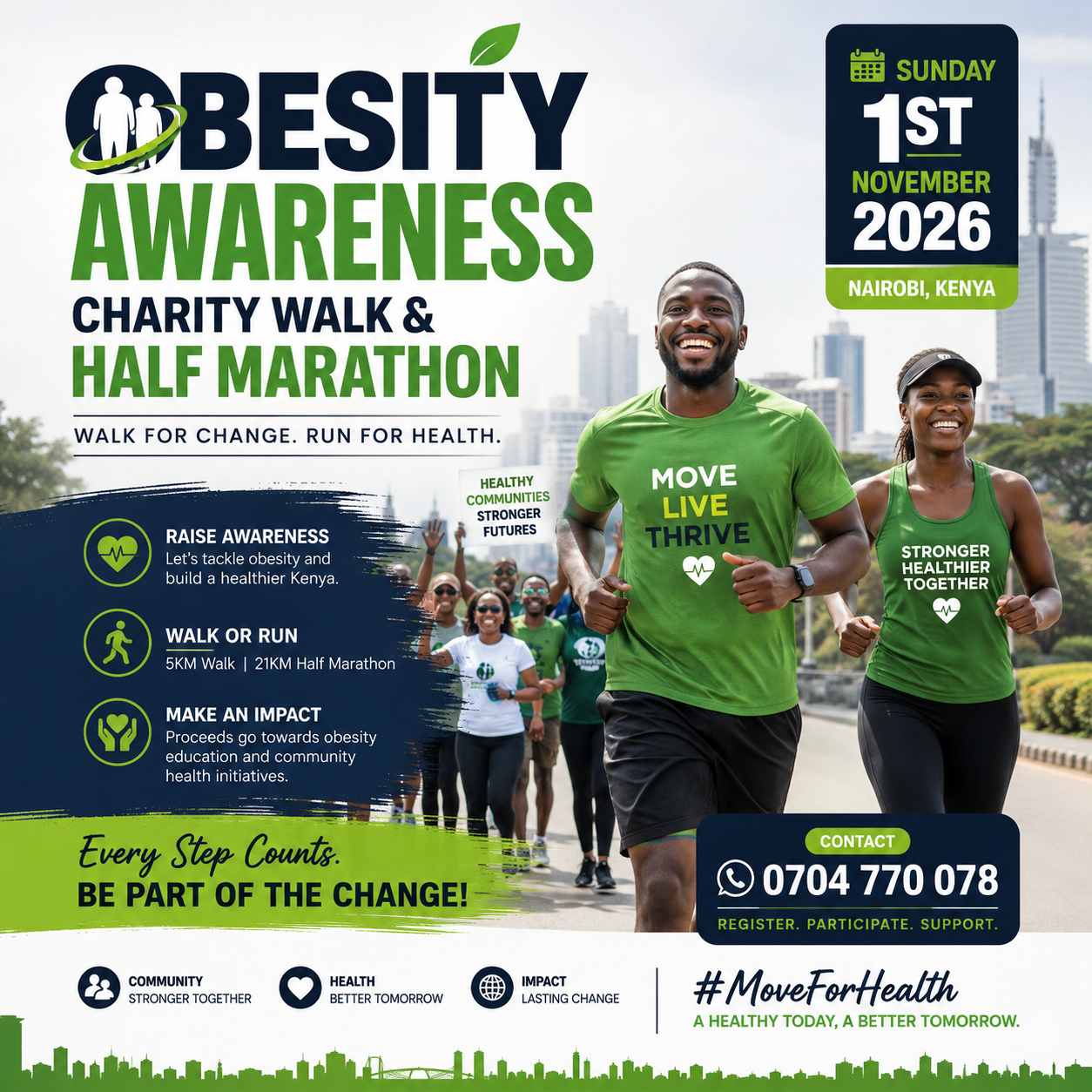 Nutrition Therapy by Lucy has announced plans to host the Obesity Awareness Charity Walk & Half Marathon on Sunday, 1 November 2026, at Northlands City. The public health initiative aims to raise awareness about obesity prevention, encourage active lifestyles, and promote evidence-based nutrition as a cornerstone of disease prevention.